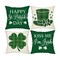 St Patricks Day Decorations,St Patricks Day Pillow Covers 18x18 Set of 4 Scottish Tartan Plaid St Patricks Day Hat Farmhouse Classic Decorative Square Cushion Cases for Sofa Couch